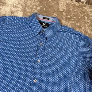 Buttercloth Shirt Mens XL Blue Robert Herjavec AOP Regular Fit Long Sleeve